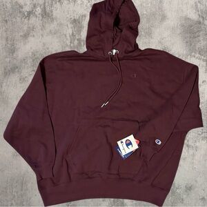 NWT Champion Maroon Oversized Drawstring Hooded Sweatshirt XS Measures L/XL